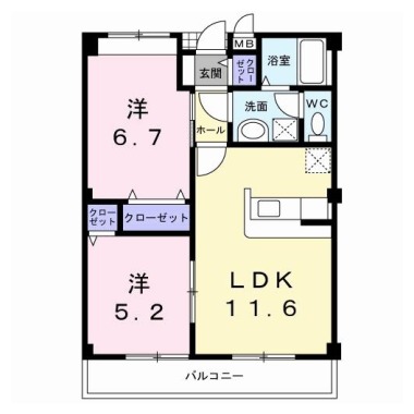 エポック西ノ須 202の間取り図