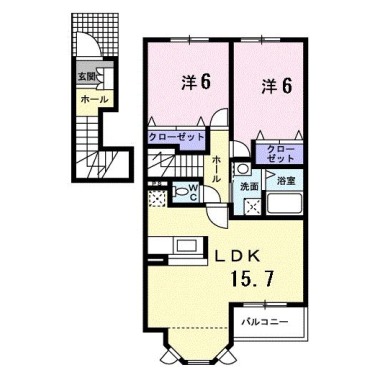 シャン・ドゥ・フルール 205の間取り図