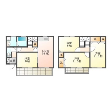 中吉野町 アパート 4LDK 102の間取り図