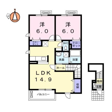 クローバーガーデン 201の間取り図