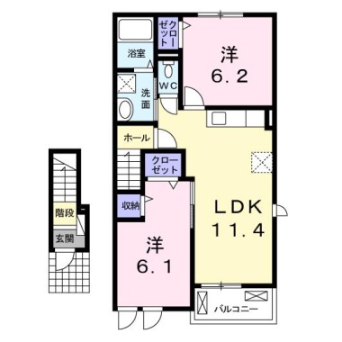 レーヴ・エスポワール 202の間取り図