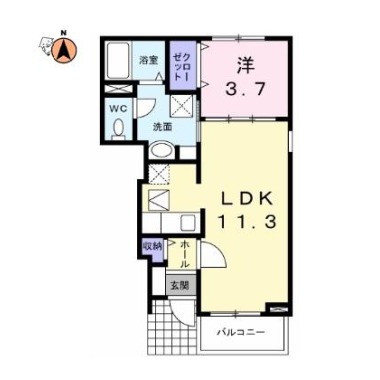 アンソレイエA 103の間取り図