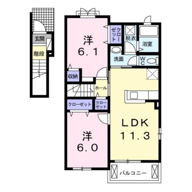ルミエール住吉 201の間取り図