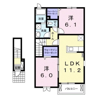 グレイスコート 2号館 206の間取り図