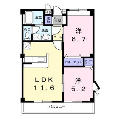 メゾンロアール 201の間取り図