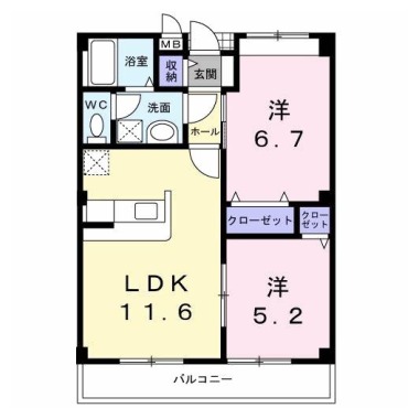 メゾンロアール 202の間取り図