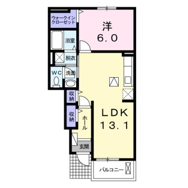アンジュ ボヌール 105の間取り図