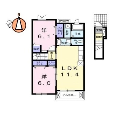 カサ・ベルデ 202の間取り図