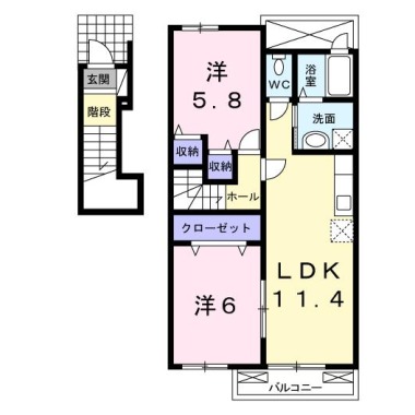 シェーン パラスト A 201の間取り図