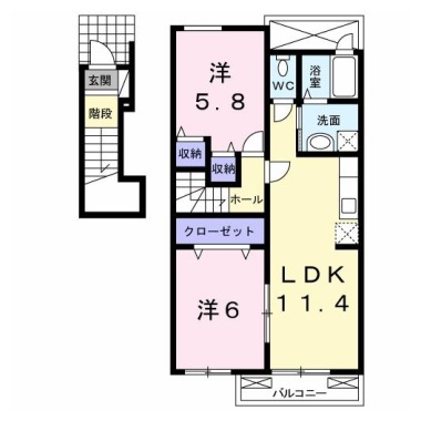 シェーン パラスト A 203の間取り図