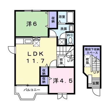 メゾンソレイユ A 201の間取り図
