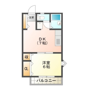 北島田町 アパート 1DK A101の間取り図