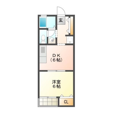 北島田町 アパート 1DK B103の間取り図