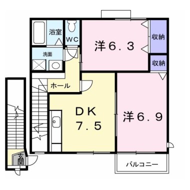 プチメゾンパール II 202の間取り図