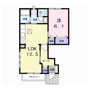 フォンテーヌB 101の間取り図