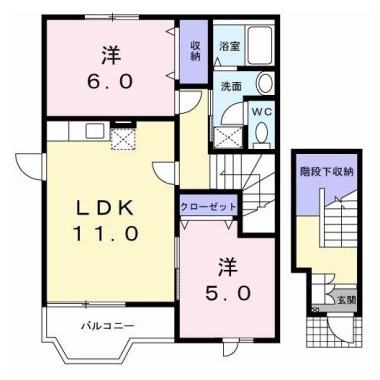 フォワージュI 201の間取り図