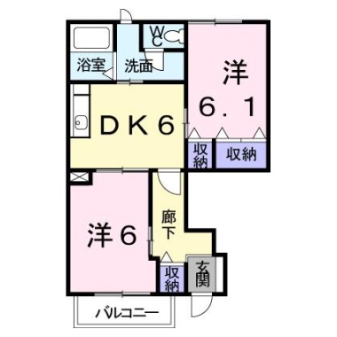 ブルースカイA 102の間取り図