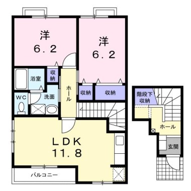 ブルースカイA 201の間取り図