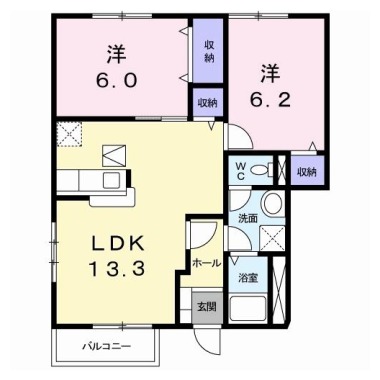 ブルースカイC 101の間取り図