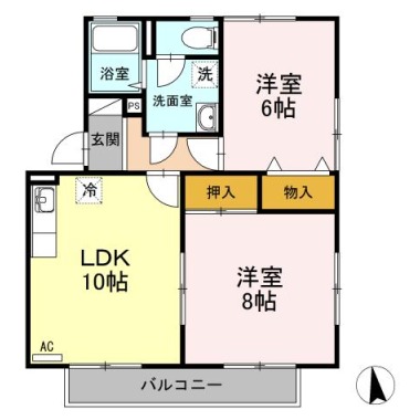 サンブルック佐古I 101の間取り図