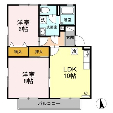 サンブルック佐古I 105の間取り図