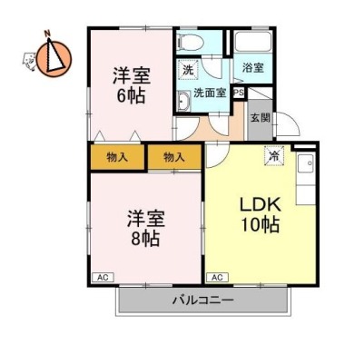 サンブルック佐古I 205の間取り図