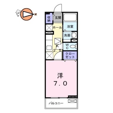 ベルメゾン法花 101の間取り図