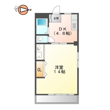 昭和町 マンション 1DK 205の間取り図