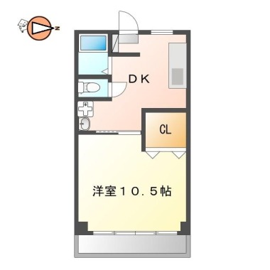 昭和町 マンション 1DK 302の間取り図
