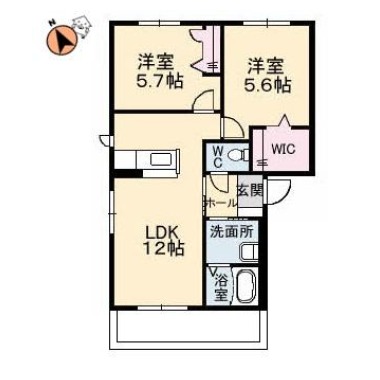 シャーメゾンプランドール D棟 202の間取り図