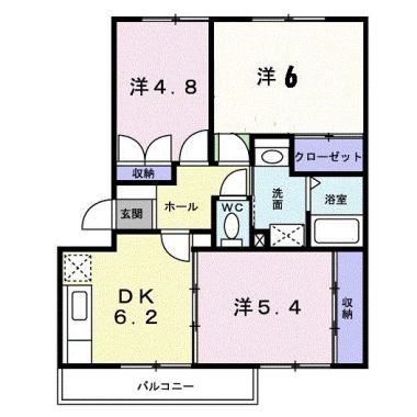 グランディール矢三B 103の間取り図