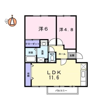 グランディール矢三B 105の間取り図
