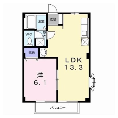 シャルマン北島 A 101の間取り図