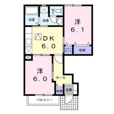 グランディール H 102の間取り図