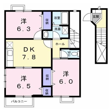 ペニーレイン1 203の間取り図