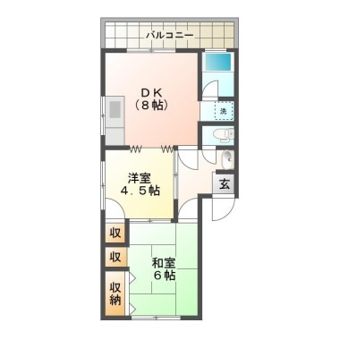 富田橋 マンション 2DK 302の間取り図