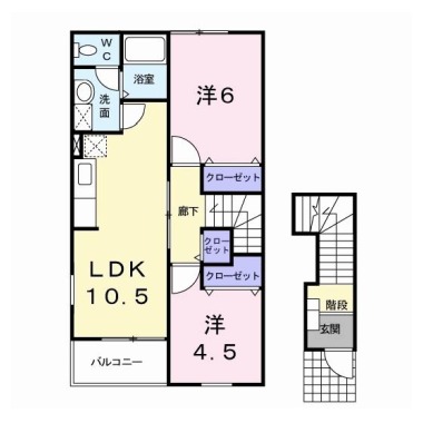 アルエット シャンテ 201の間取り図