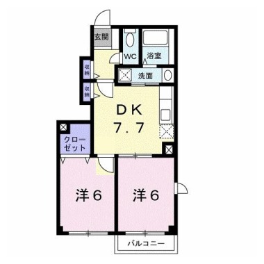 サザン・ヴィアーレA 101の間取り図