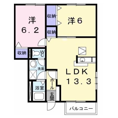 ブルースカイB 103の間取り図