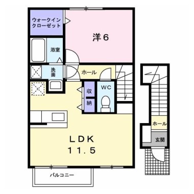 メイプレーヌ B 202の間取り図