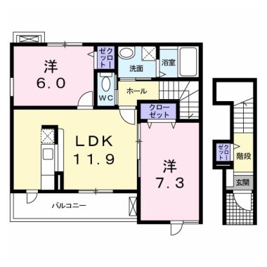 サニースクエアA 201の間取り図