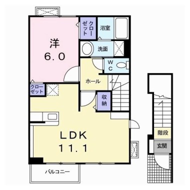 パールハウス24 202の間取り図