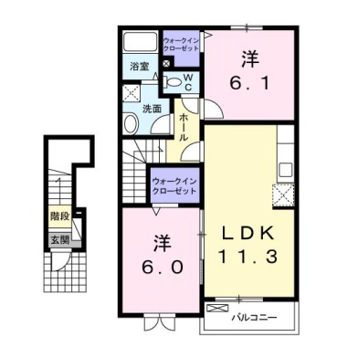 アルフォート藍住 203の間取り図