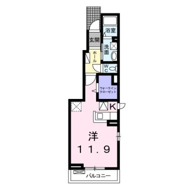 エルハーベン加茂宮B 101の間取り図