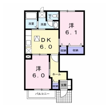 メゾン パサニアA 102の間取り図