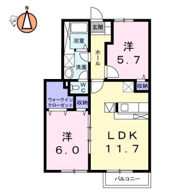 フィール ファインB 101の間取り図