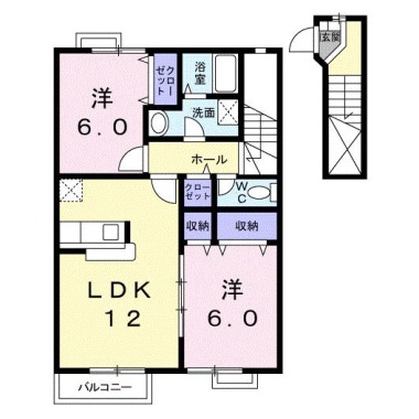 フィール ファインB 202の間取り図