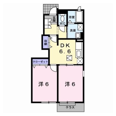サンリットヴィラ相生B 101の間取り図