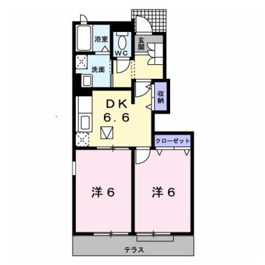 サンリットヴィラ相生B 105の間取り図