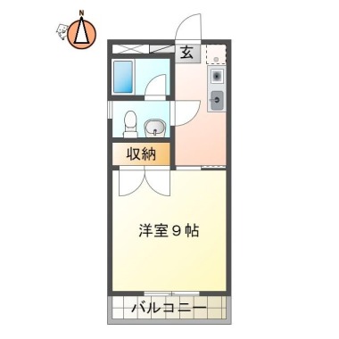 中島田町 マンション 1K 303の間取り図